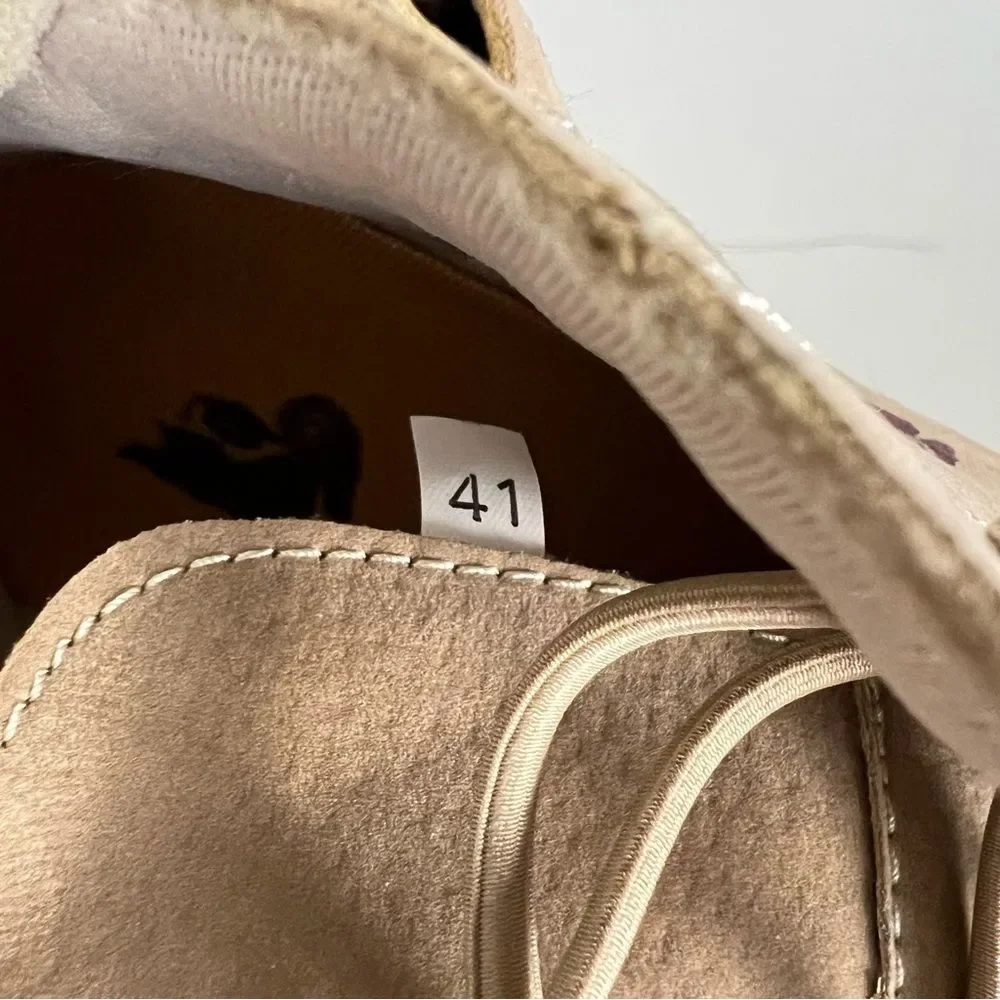 LDECK Mid-Top Sneakers Beige Driving Shoes‎ EU 41 Tan Casual Lace Up Velcro